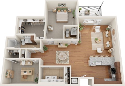 a floor plan of a home with a bedroom and a living room